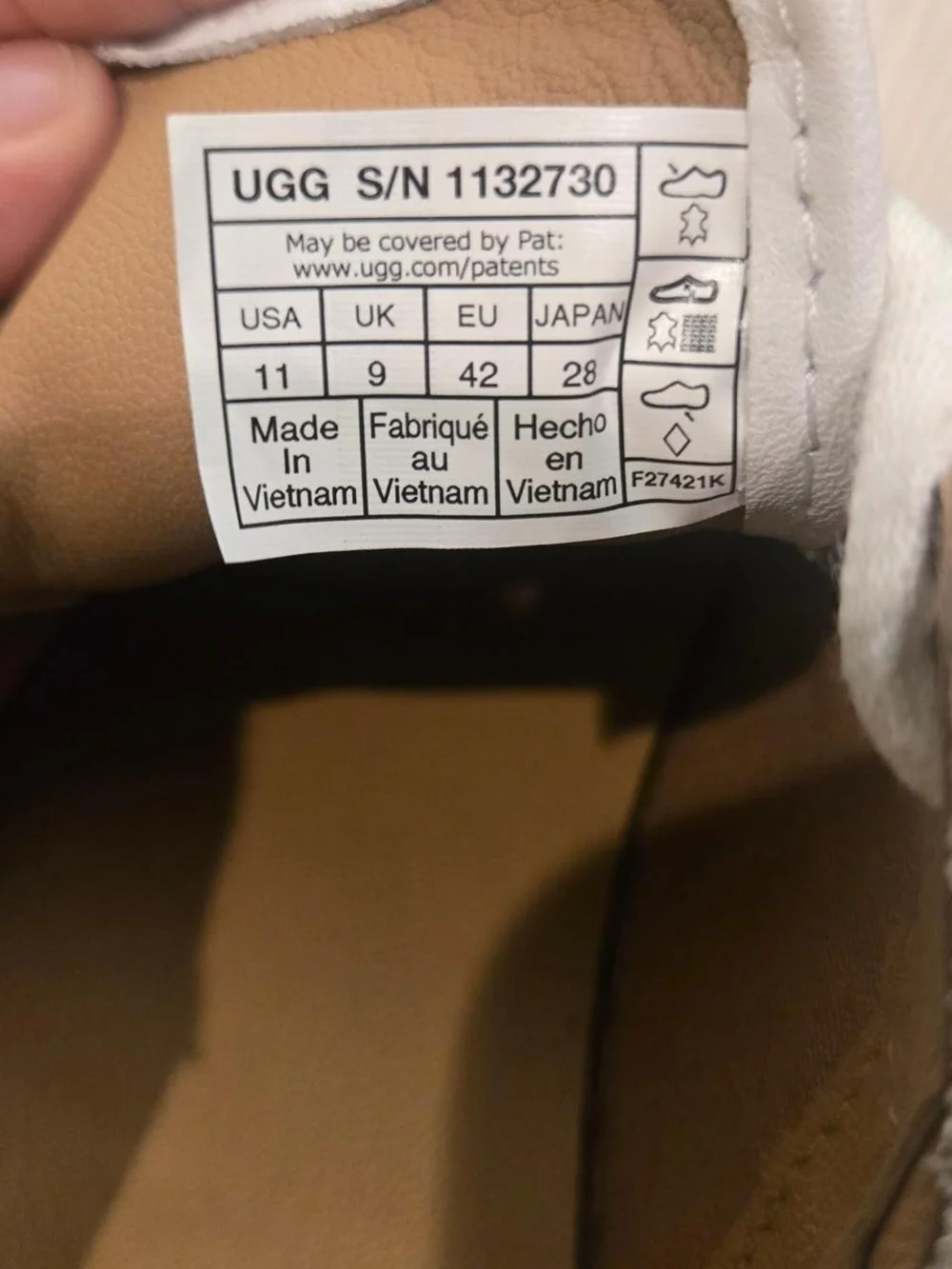 UGG White Leather Low-Top Sneakers with Tan Heel